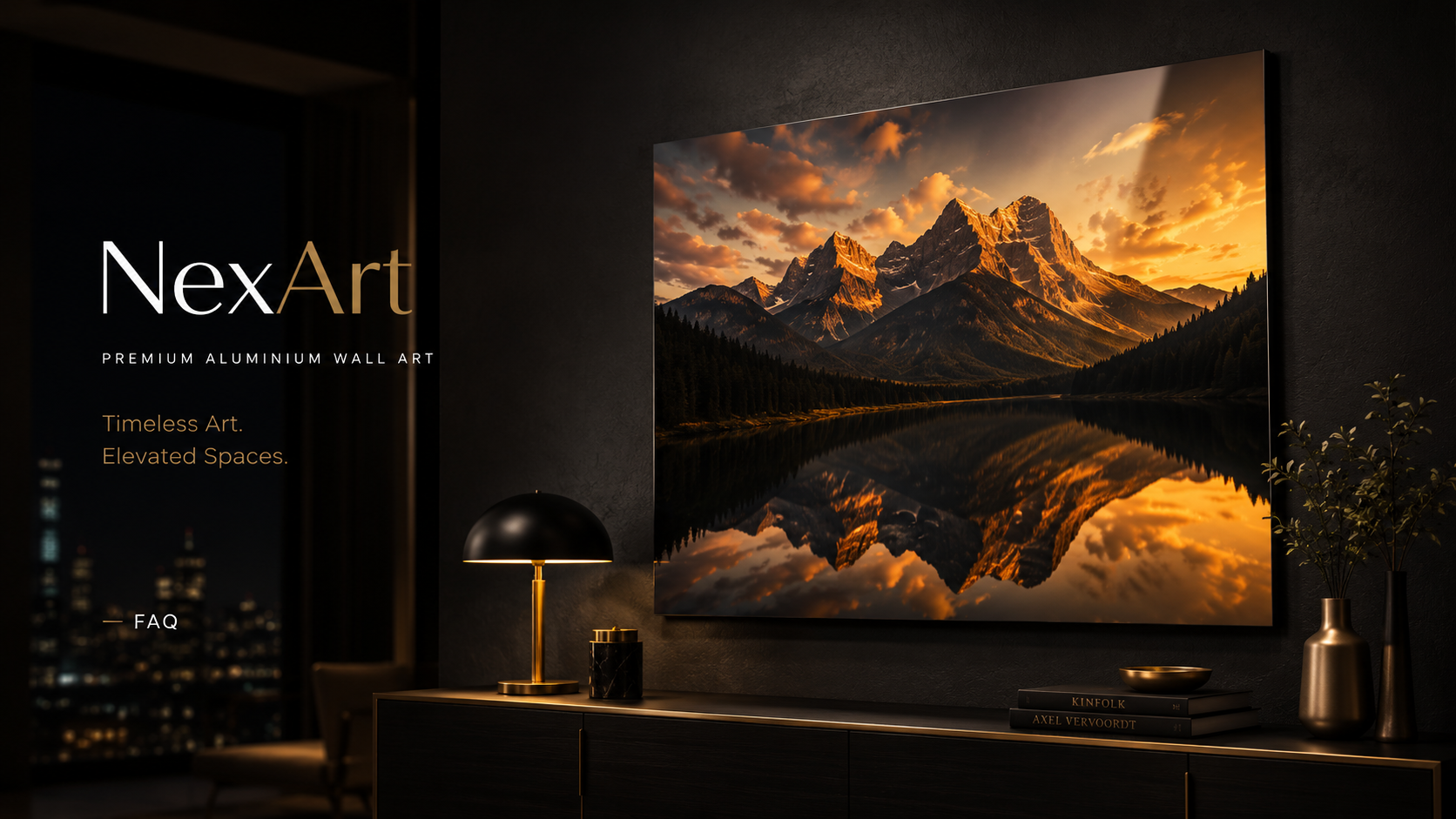 Premium NexArt aluminium poster displayed in a modern interior