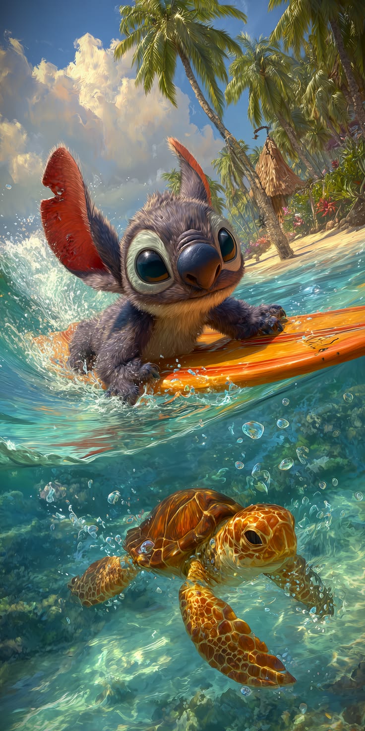 Stitch - Surf With Turtles