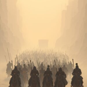 l'armée marche dans la brume