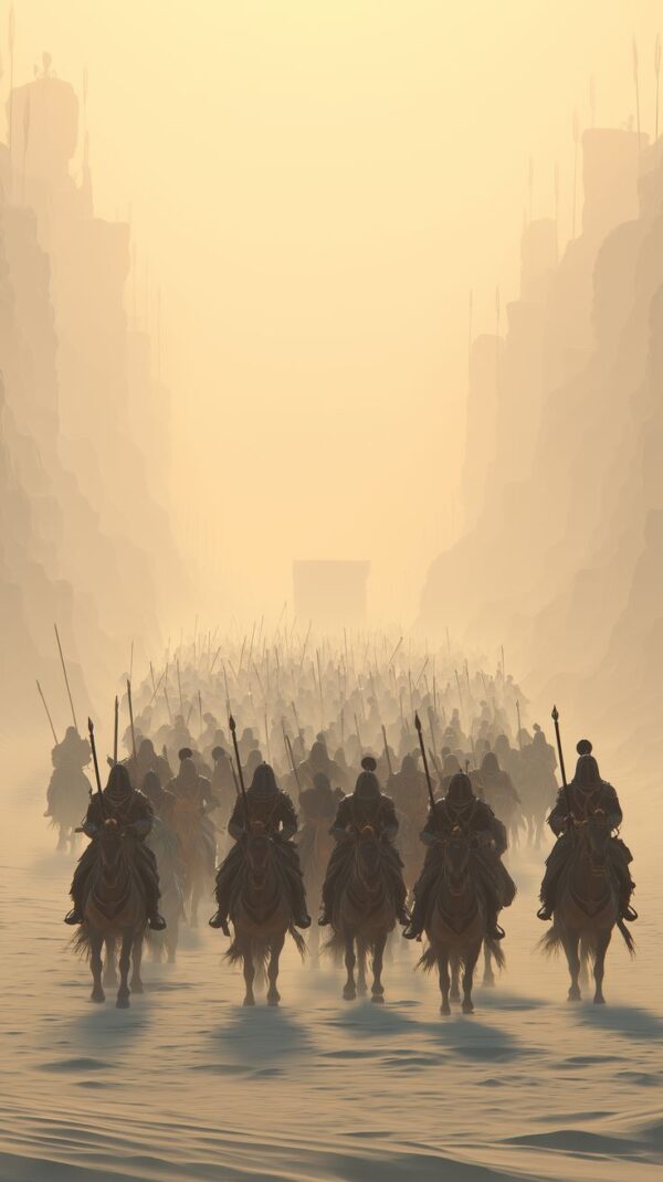 l'armée marche dans la brume